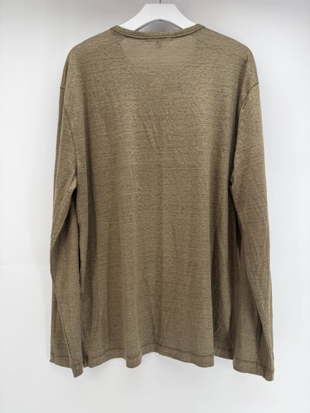 BANANA REPUBLIC LINEN Long Sleeve Tan HENLEY MEN NEW XL - Picture 2 of 10